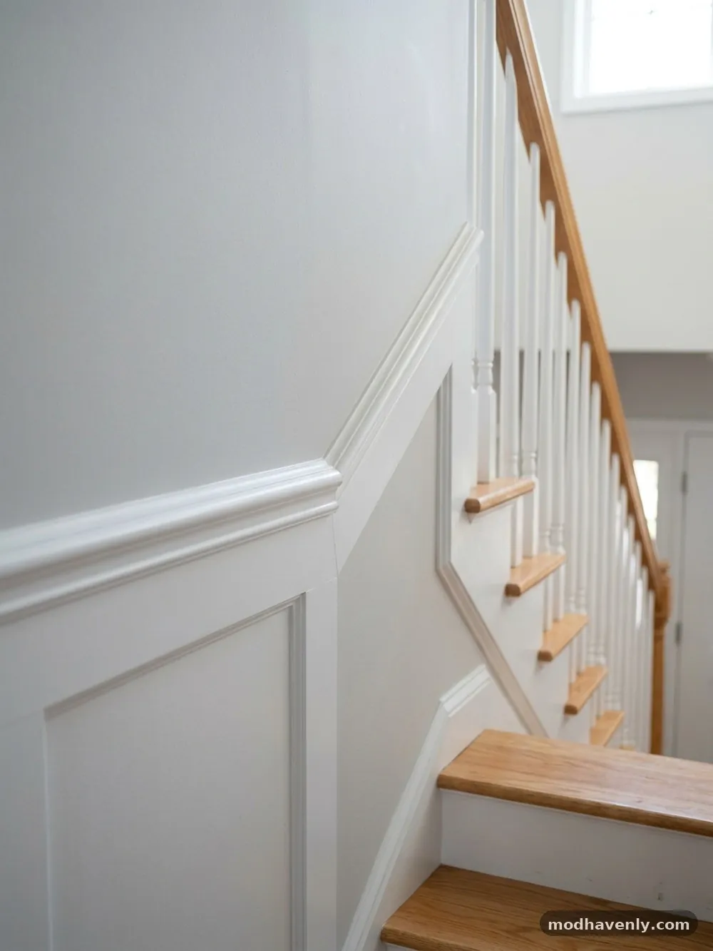 Finishing Touches for a Professional Look - How to Transition Chair Rail Trim Down a Slanted Staircase Wall